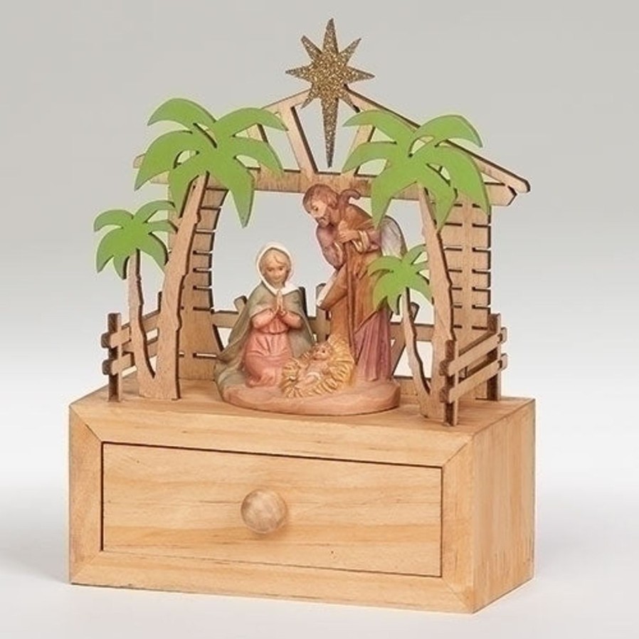 Christmas&Advent Regers | Holy Family Prayer Box With Drawer 6.5"H