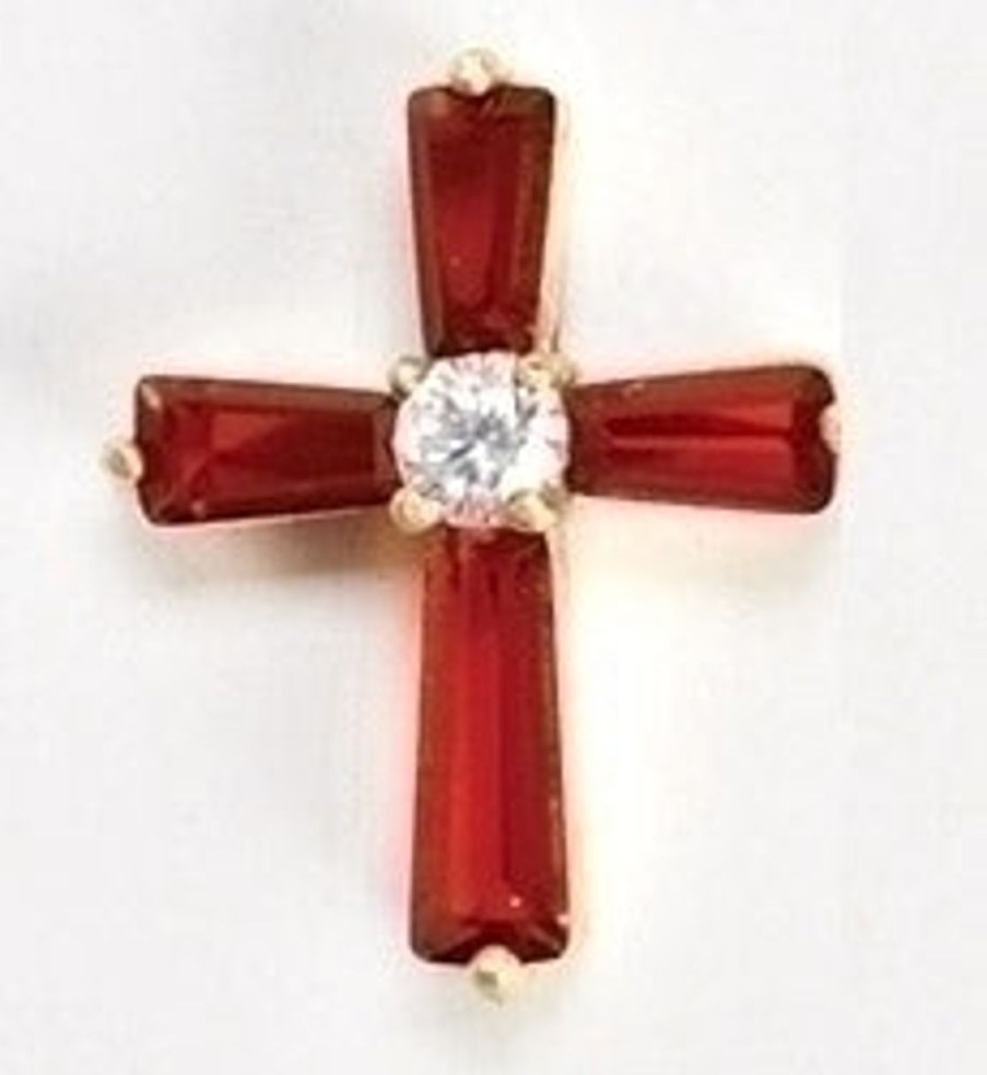 Jewelry&Medals Regers | Birthstone July Cross Pin .75"H