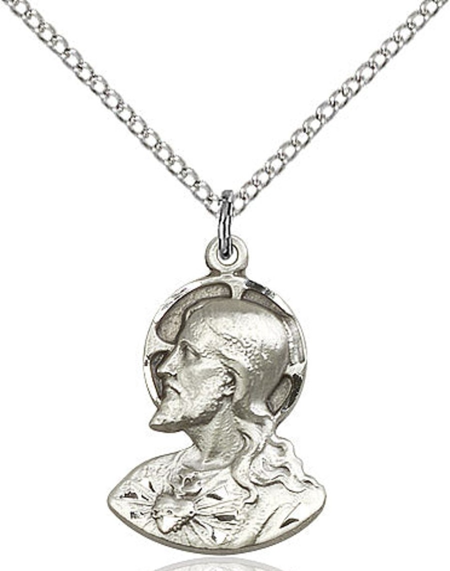 Jewelry&Medals Regers | Head Of Christ Necklace Sterling Silver 18"