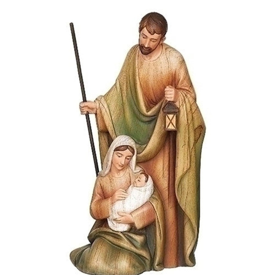 Statues Regers | Holy Family Stained Wood Figure 8.5"H