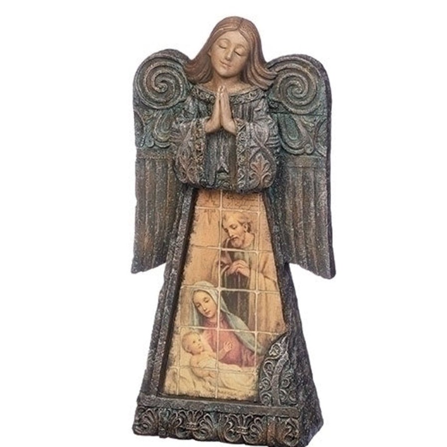 Christmas&Advent Regers | Angel With Holy Family Stone 9.5"