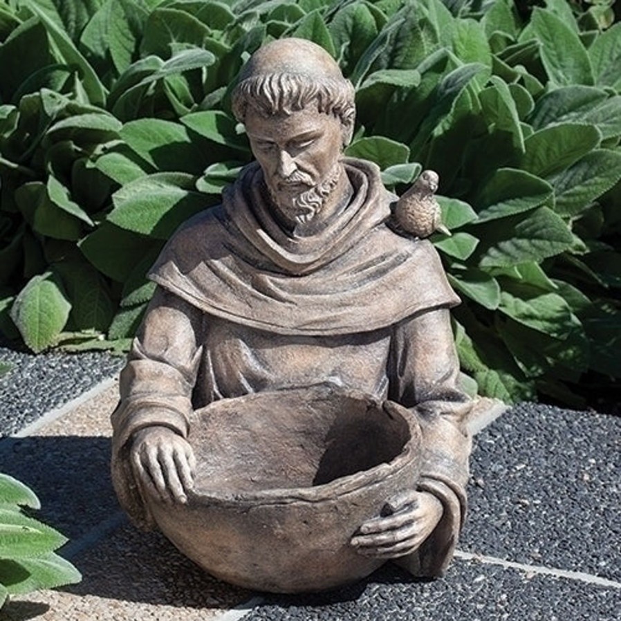 Gift Ideas&Other Regers | Francis - St. Francis Bird Bath 19"H