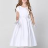 Occasions Regers Dresses & Veils | Communion Dress - Satin With Silver Corded Trim