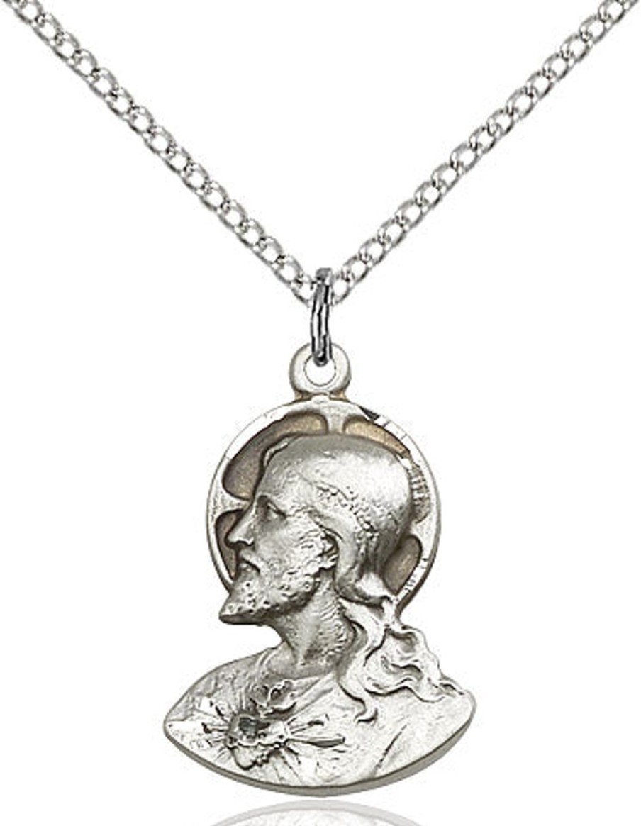 Jewelry&Medals Regers | Head Of Christ Necklace Sterling Silver 18"