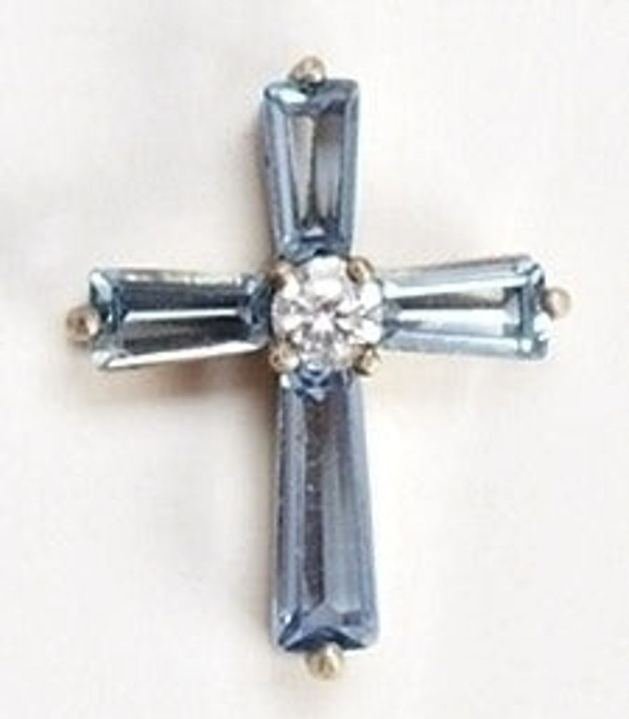 Jewelry&Medals Regers | Birthstone December Cross Pin .75"H