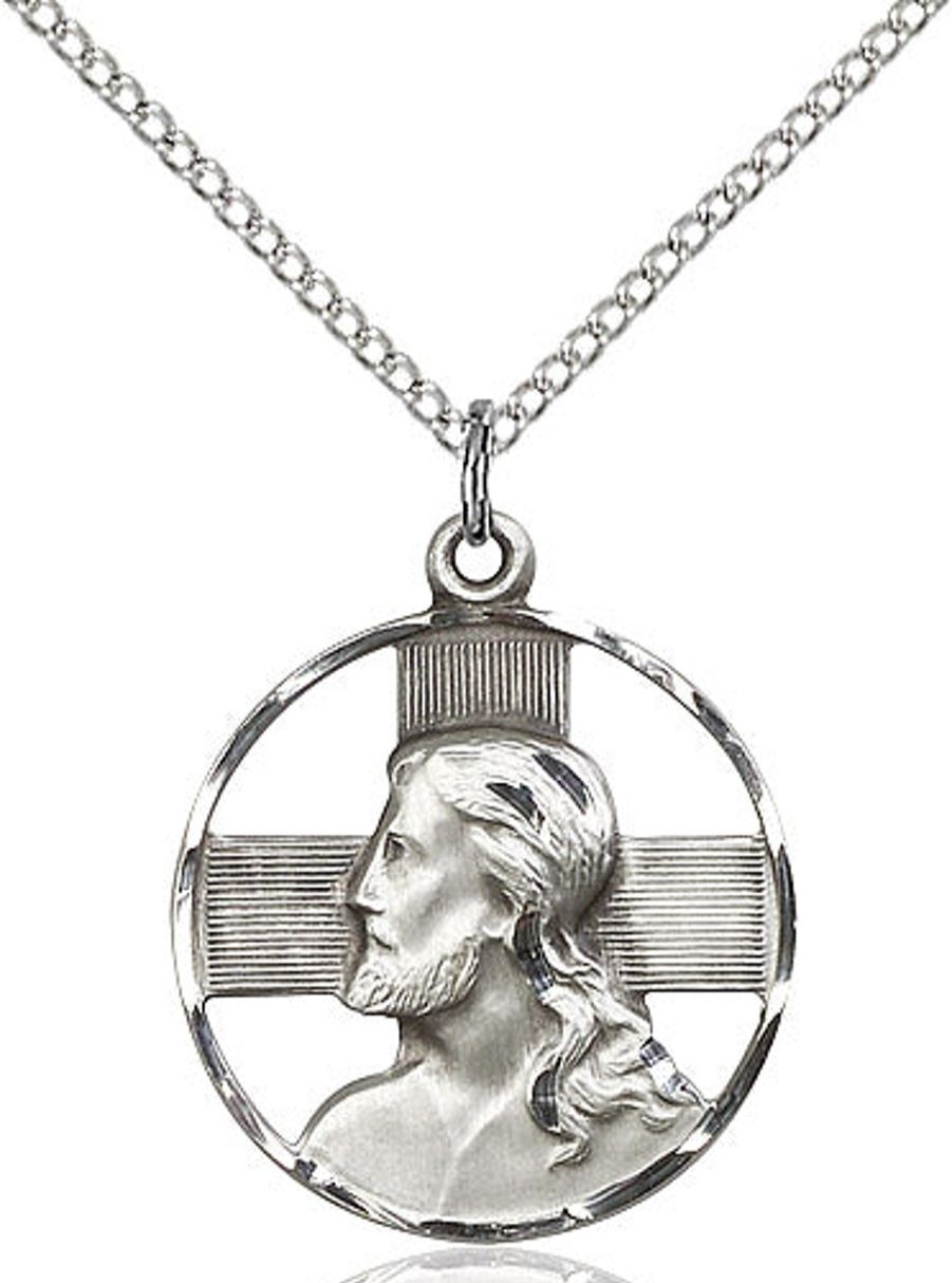 Jewelry&Medals Regers | Head Of Christ Necklace Sterling Silver 18"