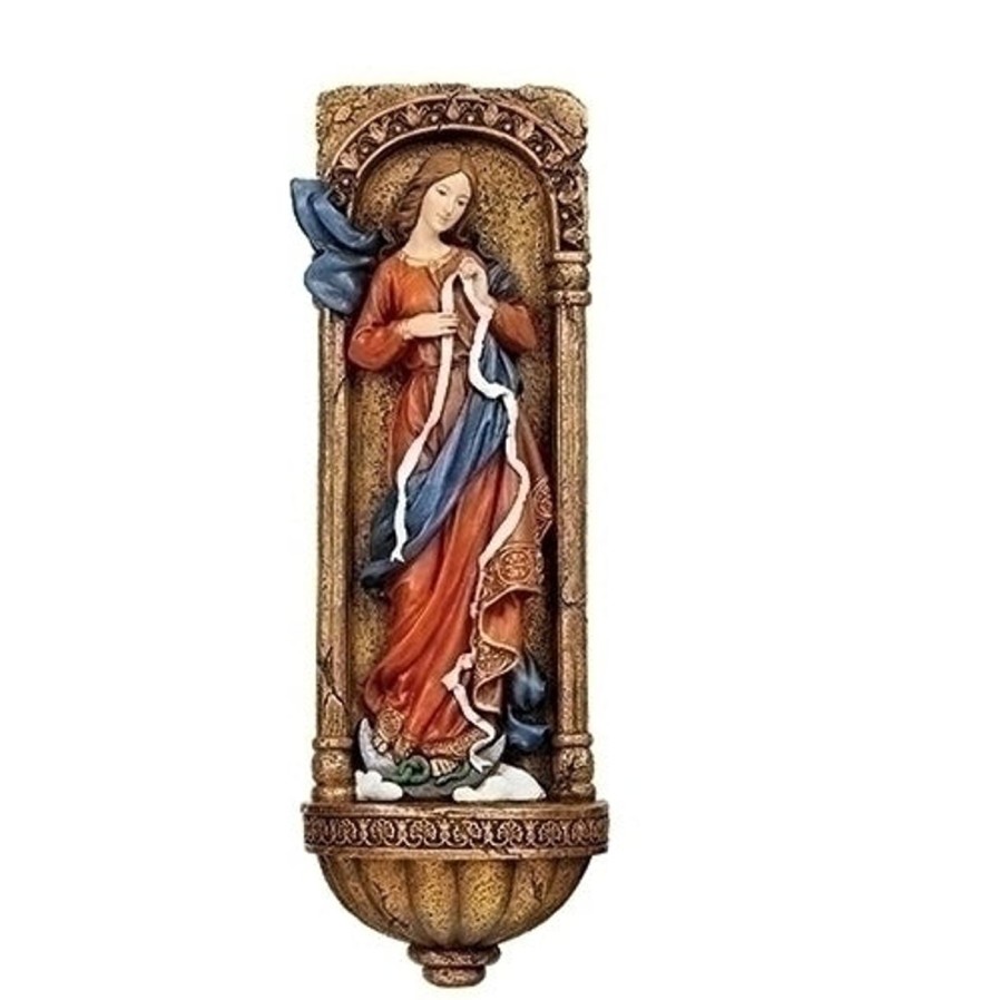 Statues Regers | Mary Undoer Of Knots Holy Water Font 11.75"H