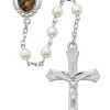 Rosaries Regers | Our Lady Of Perpetual Help Rosary - Pearl Like Glass Boxed