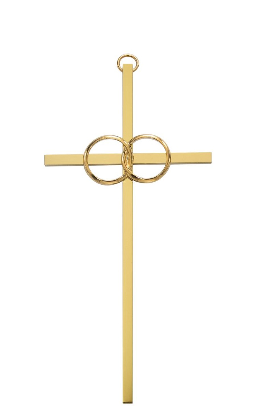 Occasions Regers Wedding&Anniversary Crosses & Crucifixes | Cross - 10N. Polished Brass Wedding Cross Boxed