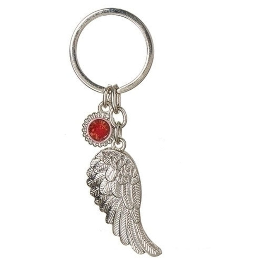 Gift Ideas&Other Regers | Birthstone January Angel Wing Keychain 3.75"L