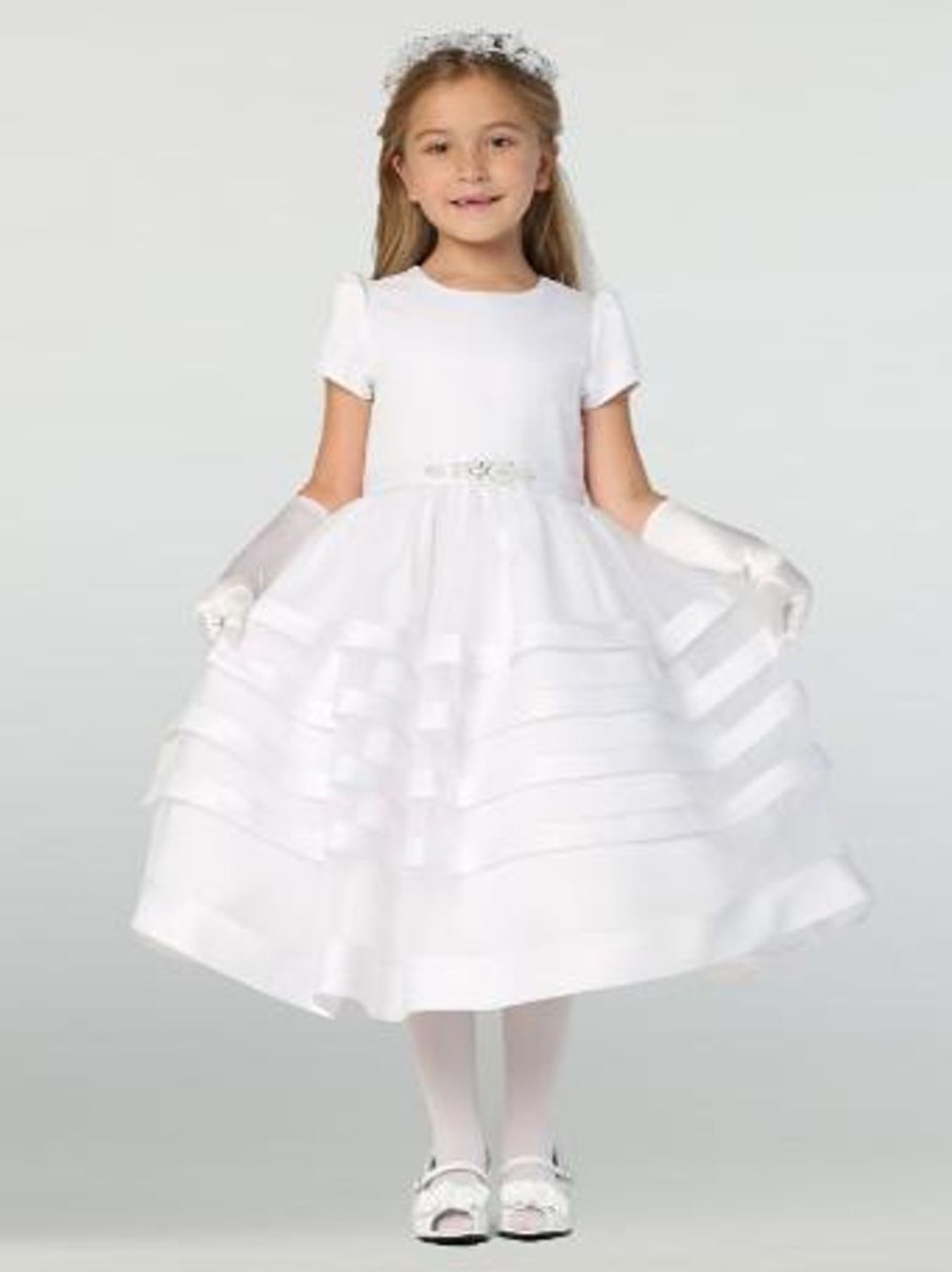 Occasions Regers Dresses & Veils | Communion Dress - Satin With Organza Overlay