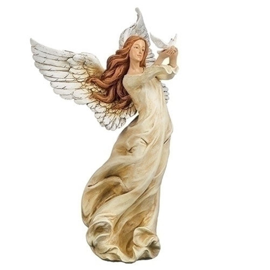 Statues Regers | Angel With Dove Statue 10"H