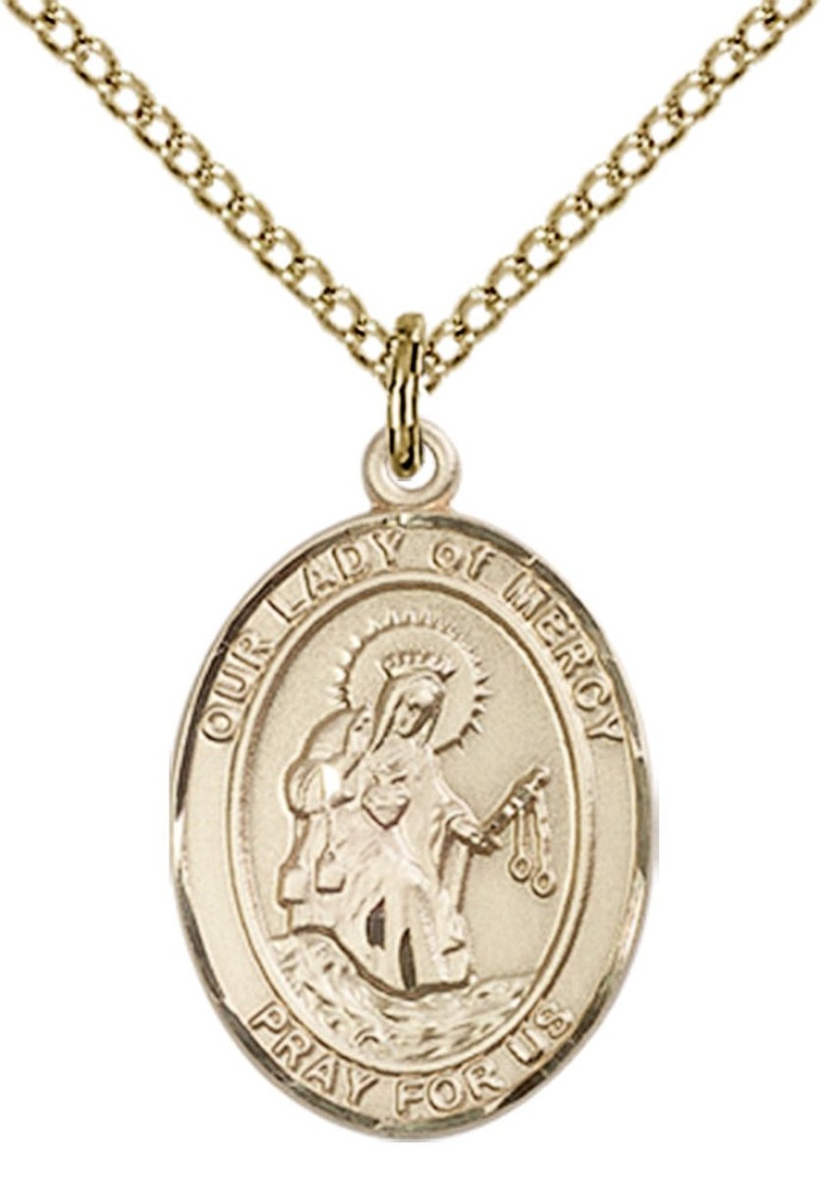 Jewelry&Medals Regers | Our Lady Of Mercy Necklace Gold Filled 18"