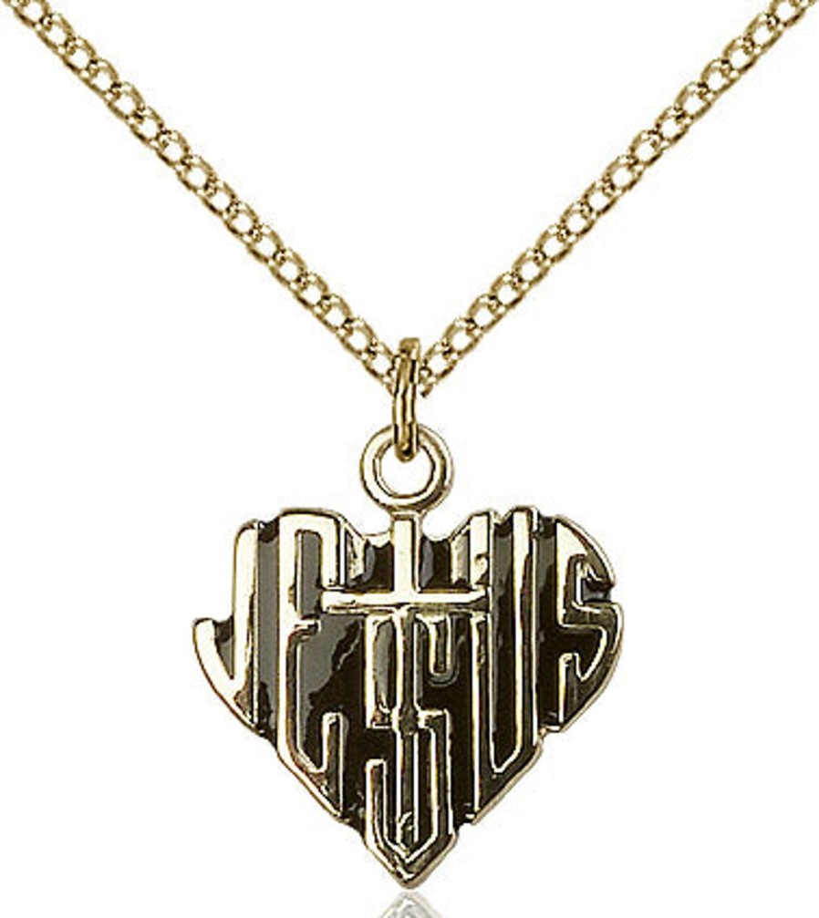 Jewelry&Medals Regers | Heart Of Jesus Necklace Gold Filled 18"