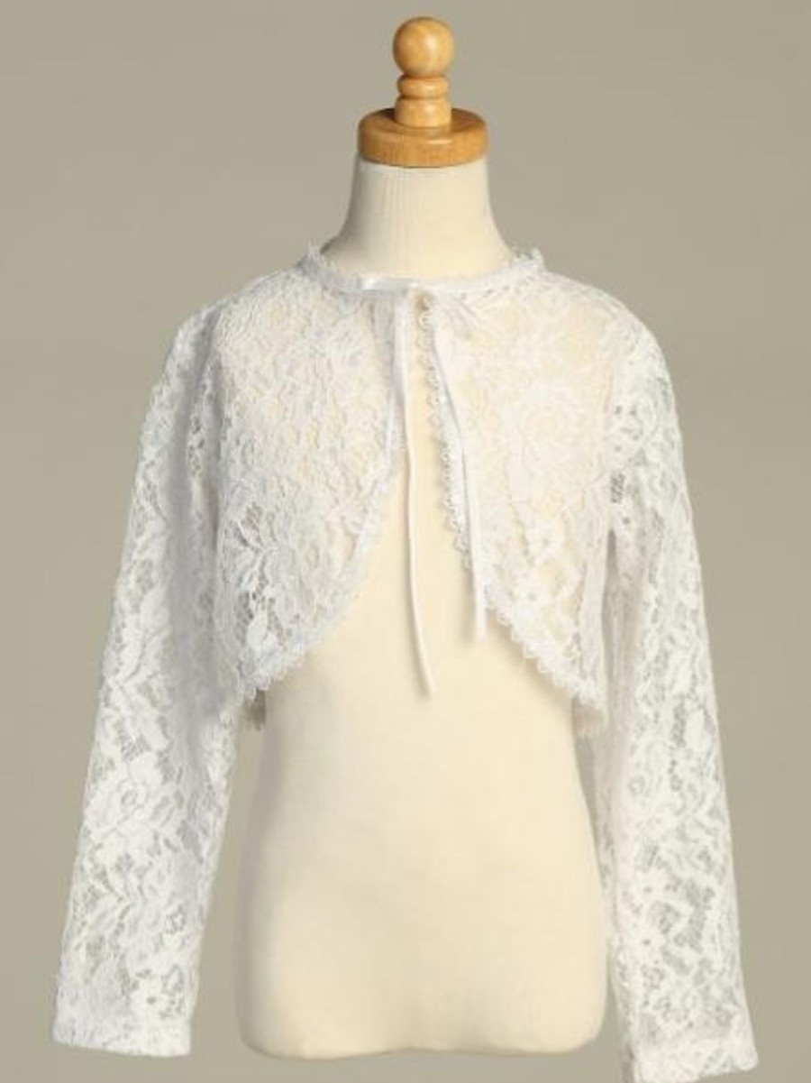 Occasions Regers Dresses & Veils | Communion Cardigan - Lace Long Sleeve Bolero