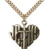 Jewelry&Medals Regers | Heart Of Jesus Cross Necklace Gold Filled 24"