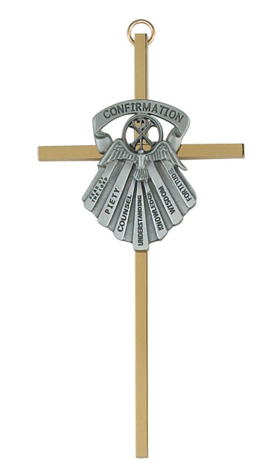 Occasions Regers Confirmation Crosses & Crucifixes | Cross 6In Brass Gifts Of The Spirit Cross Box