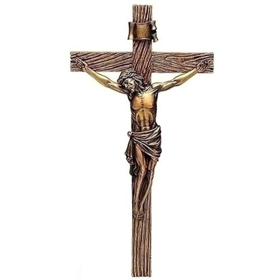 Crosses & Crucifixes Regers | Antiqued Gold Crucifix 20.25"H