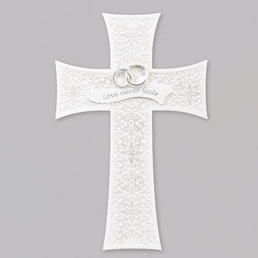 Occasions Regers Wedding&Anniversary Crosses & Crucifixes | Lace Wedding Wall Cross 7.5"H