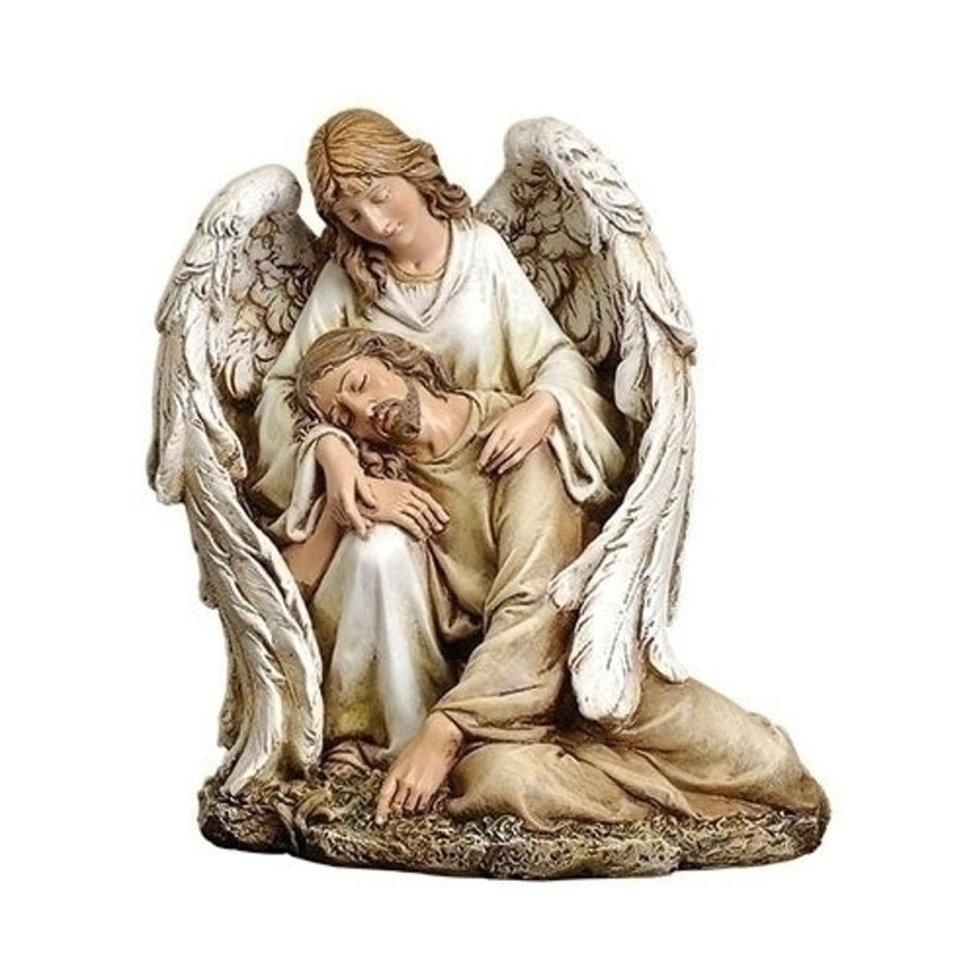 Statues Regers | Angel With Fallen Christ Statue 7"H