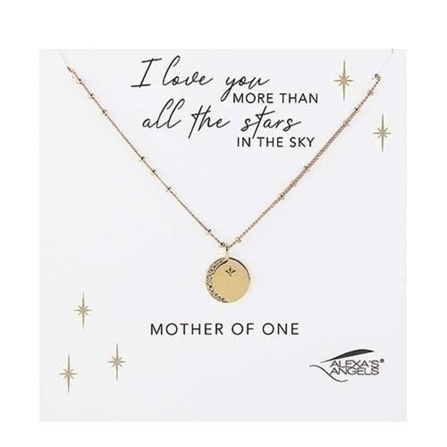 Jewelry&Medals Regers | Moon And Stars Necklace For Mother Of One 16"L