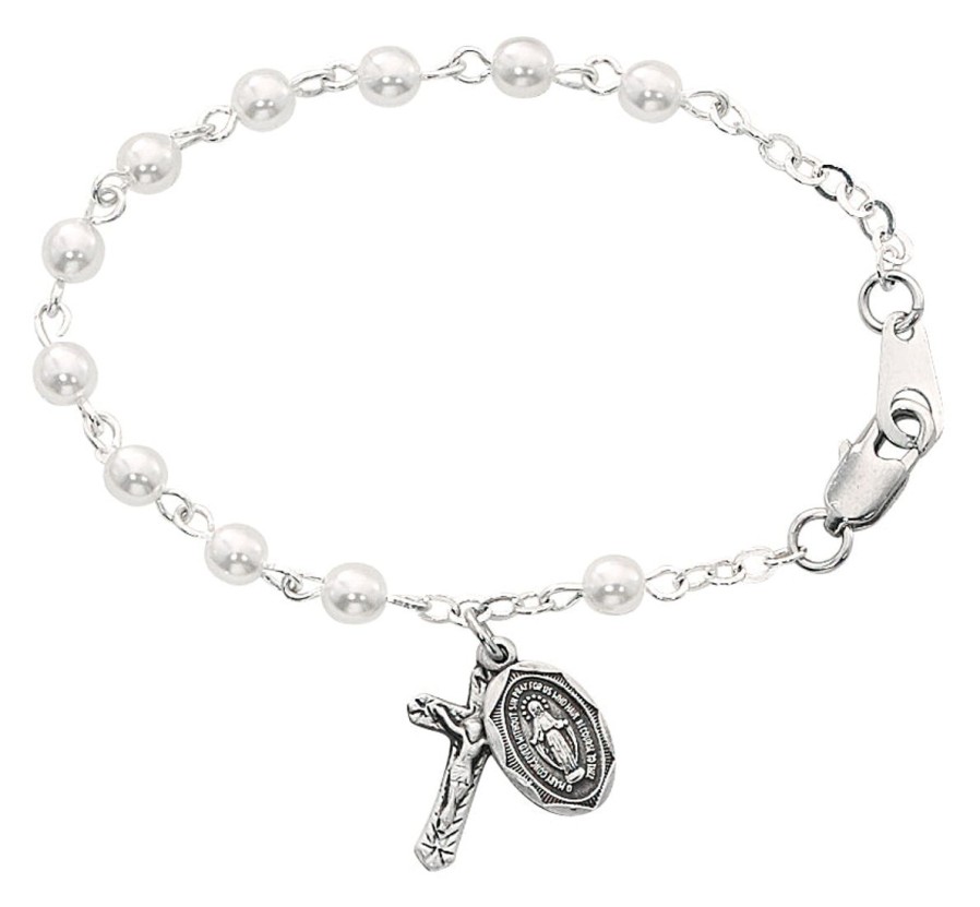 Occasions Regers Baby&Baptism Rosaries & Jewelry | Bracelet - 5 12In Imitation Pearl Baby Bracelet