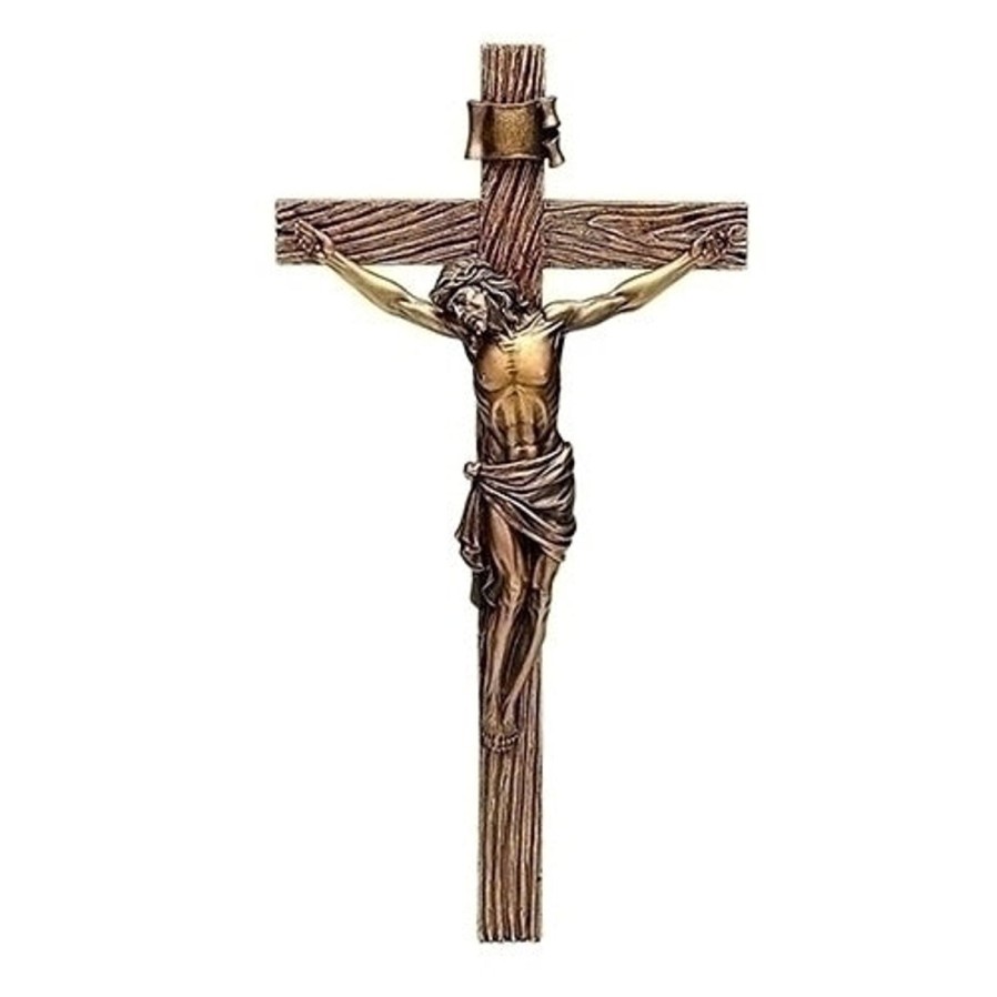 Crosses & Crucifixes Regers | Antiqued Gold Crucifix 13.25"H