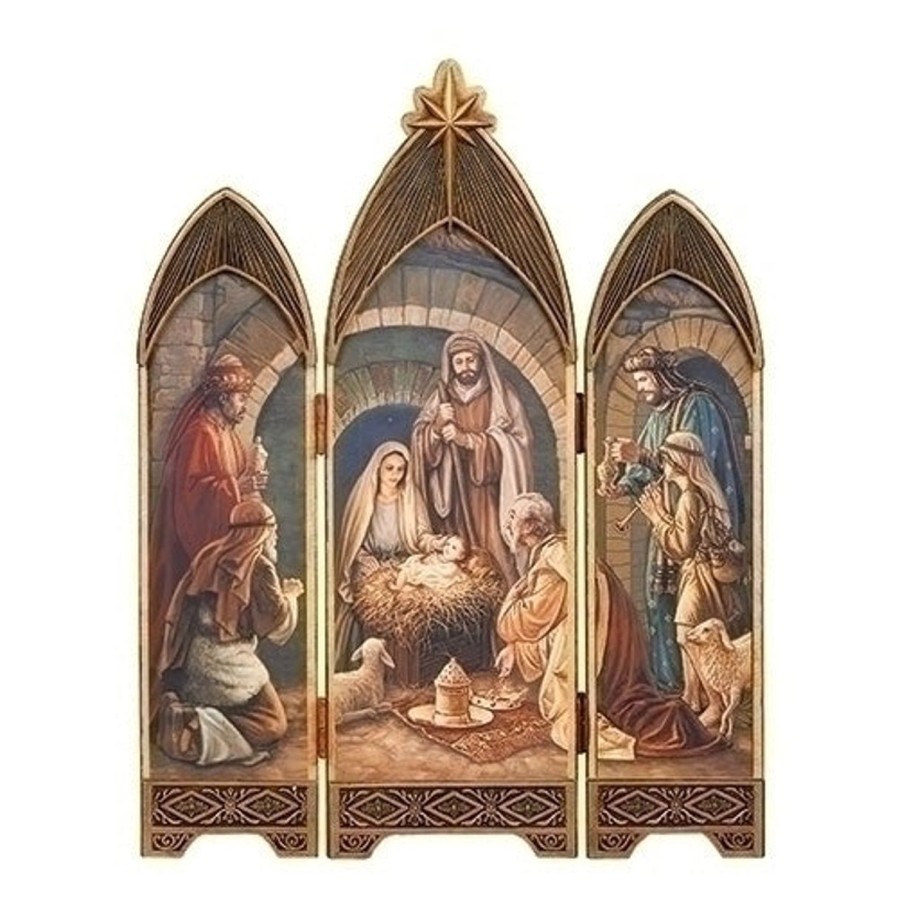 Christmas&Advent Regers | Nativity Triptych With Oil Paint Look 28"H