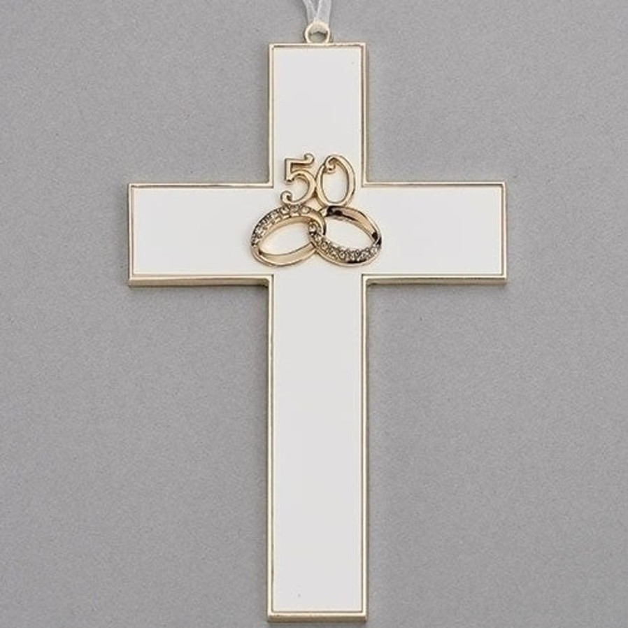 Occasions Regers Wedding&Anniversary Crosses & Crucifixes | 50 Rings Anniversary Wall Cross 7.25"H