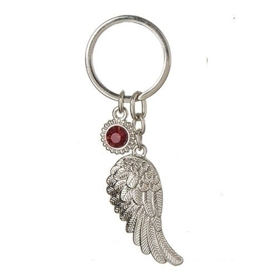 Gift Ideas&Other Regers | Birthstone July Angel Wing Keychain 3.75"L