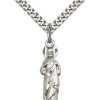 Jewelry&Medals Regers | Sacred Heart Necklace Sterling Silver 24"