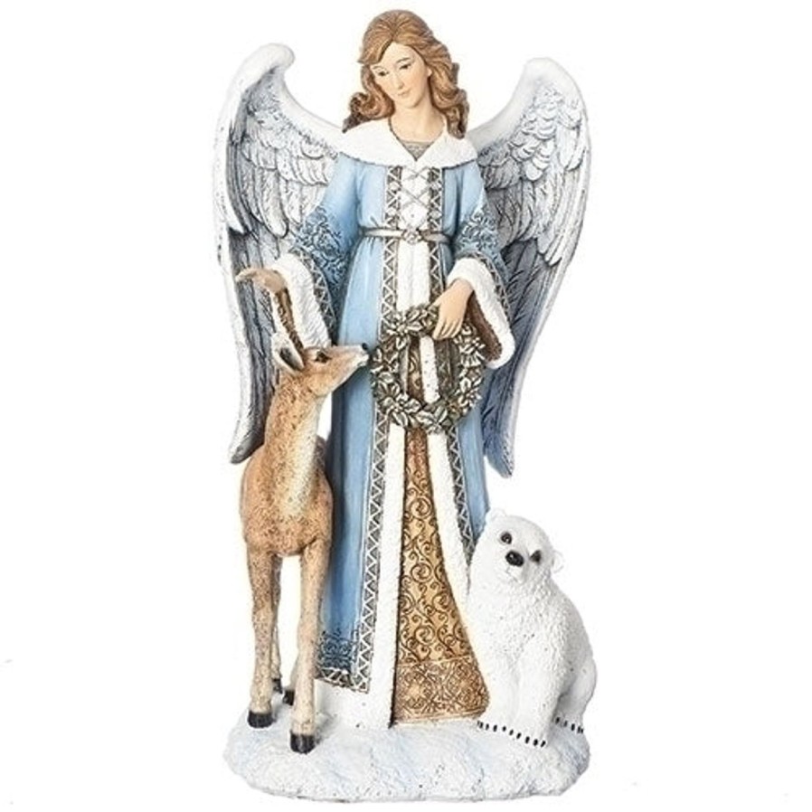 Christmas&Advent Regers | Blue Angel With Deer And Bear 13"H