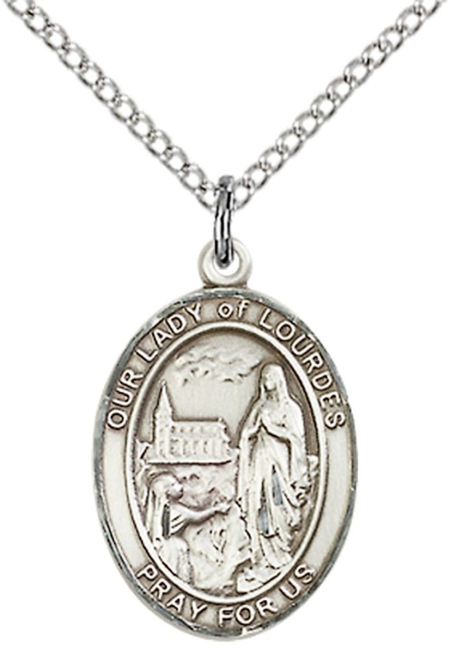 Jewelry&Medals Regers | Our Lady Of Lourdes Necklace Sterling Silver 18"