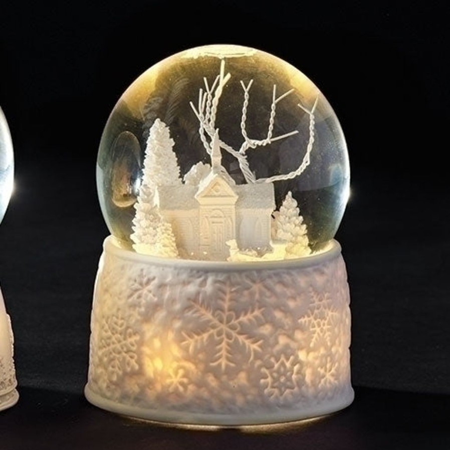 Christmas&Advent Regers | Church With Sleigh Led Snow Globe 5.5"H