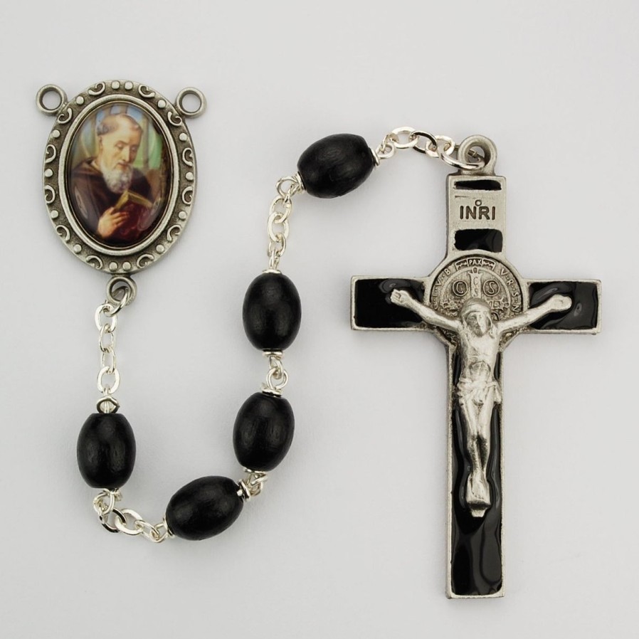 Rosaries Regers | Benedict Rosary - Black Wood St Benedict Rosary Boxed