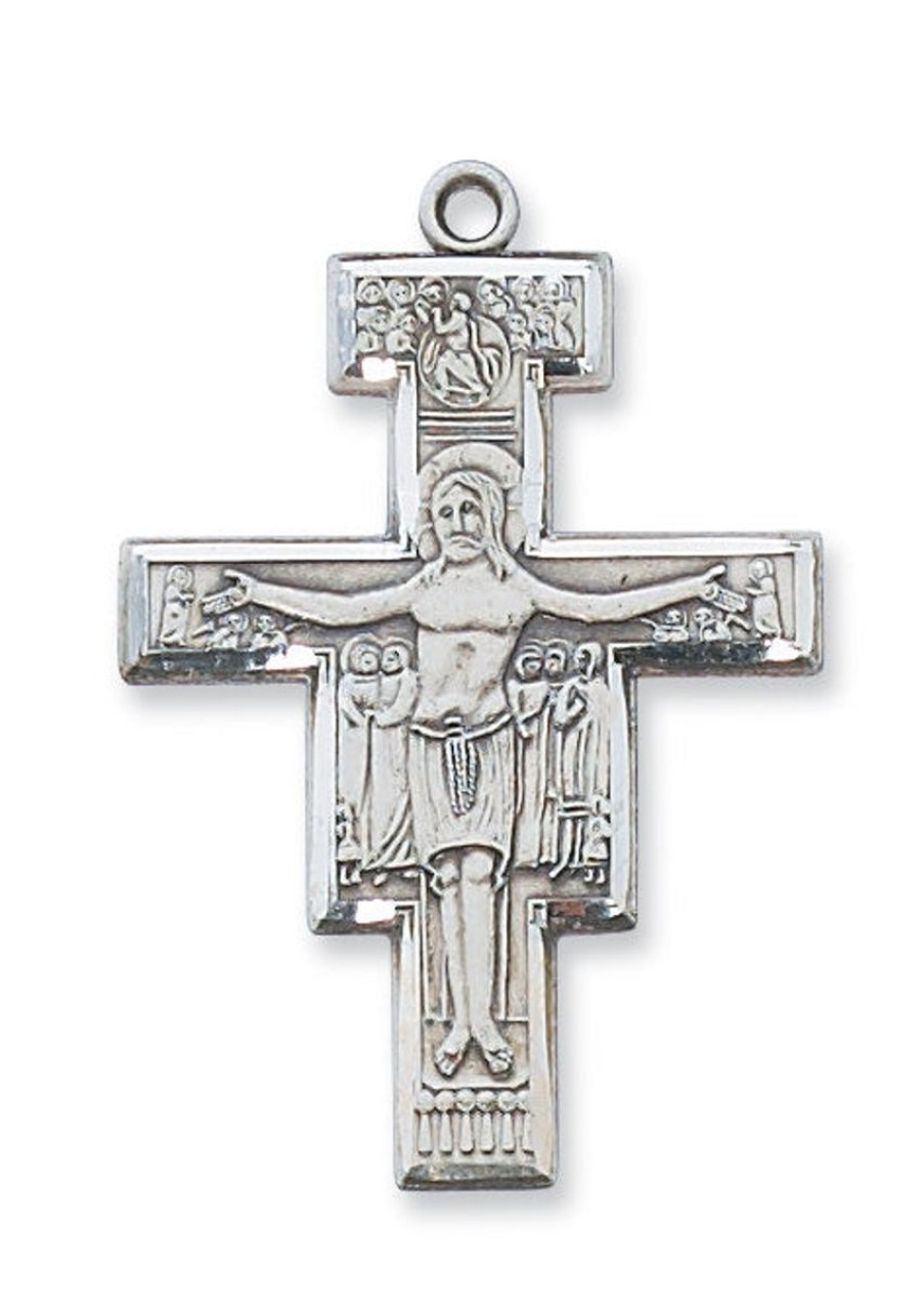 Jewelry&Medals Regers | San Damiano Crucifix Necklace - Sterling Silver 20"