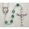 Rosaries Regers | Birthstone Rosary - Dark Green Glass May Rosary, Boxed