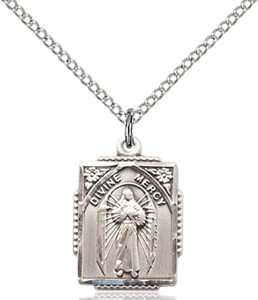 Jewelry&Medals Regers | Divine Mercy Necklace Sterling Silver 18"