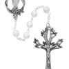 Jewelry&Medals Regers | Rosary - White Glass Dogwood Rosary Boxed