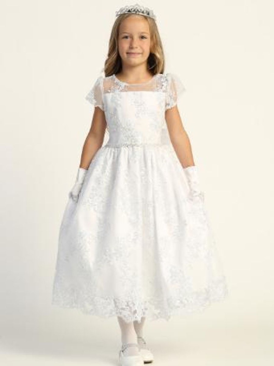 Occasions Regers Dresses & Veils | Communion Dress - Corded Embroidered Tulle With Sequins