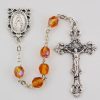 Rosaries Regers | Birthstone Rosary - Amber Glass November Rosary Boxed