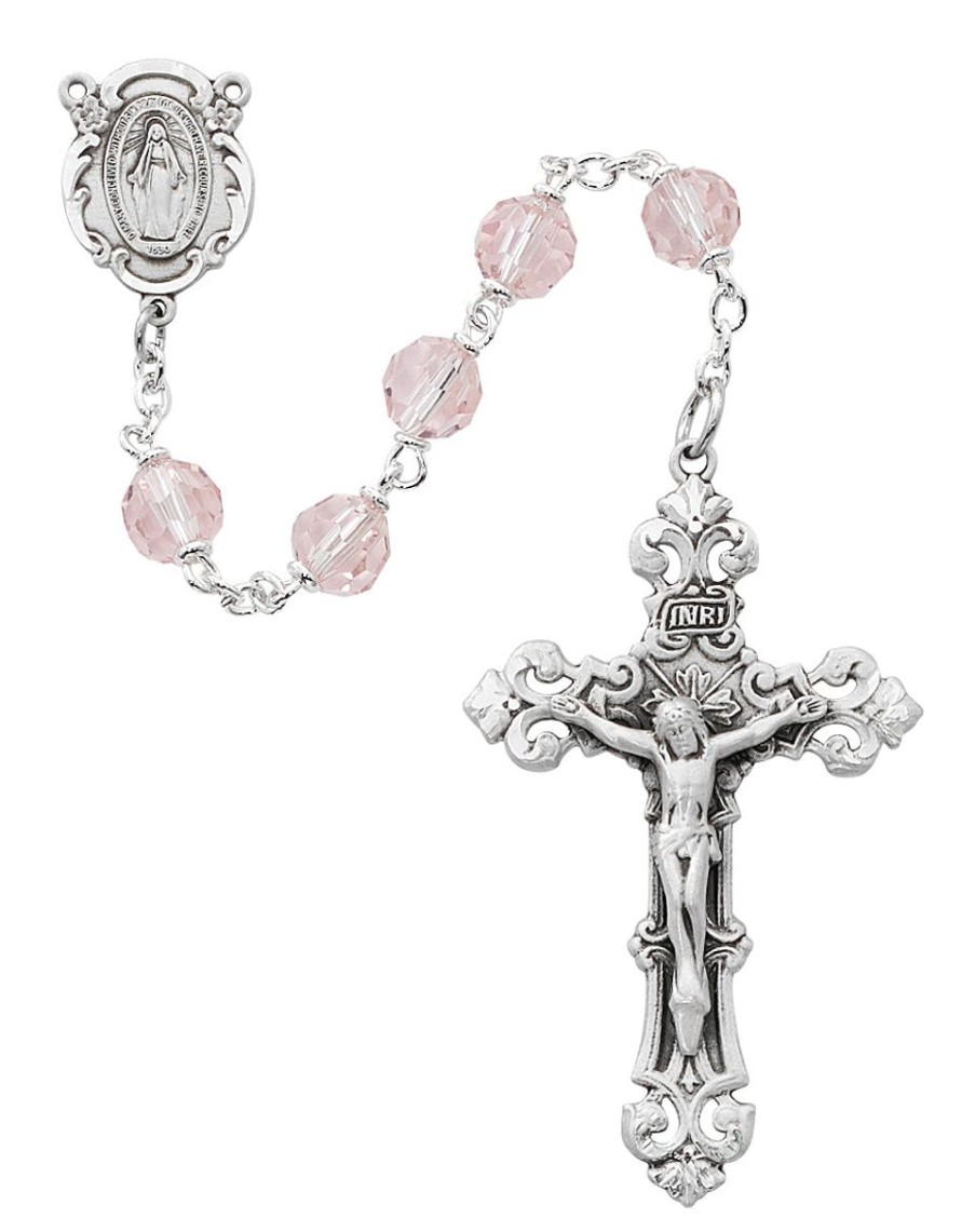 Jewelry&Medals Regers | Rosary - Pink Crystal Rosary Boxed