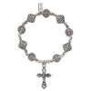 Jewelry&Medals Regers | Benedict - Saint Benedict Stretch Bracelet Silver 7"L