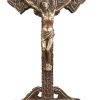 Statues Regers | Crucifix Holy Water Font Bronze 9"