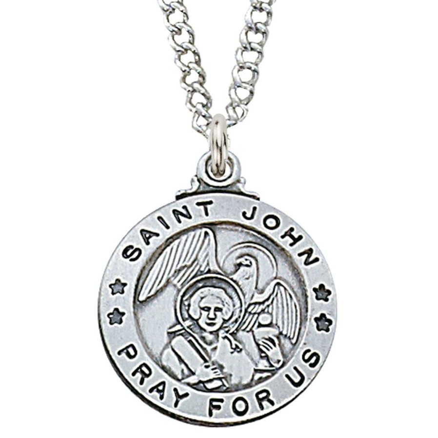 Jewelry&Medals Regers | John - St. John The Evangelist Medal - Sterling Silver