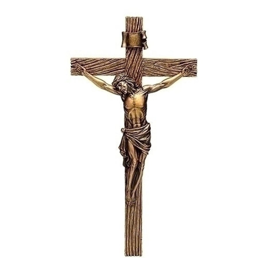 Crosses & Crucifixes Regers | Antiqued Gold Crucifix 8.25"H