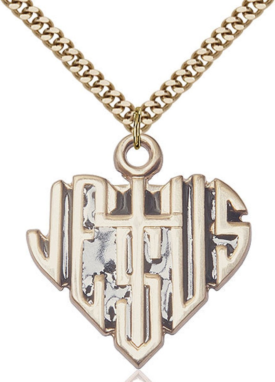 Jewelry&Medals Regers | Heart Of Jesus Necklace Gold Filled 24"