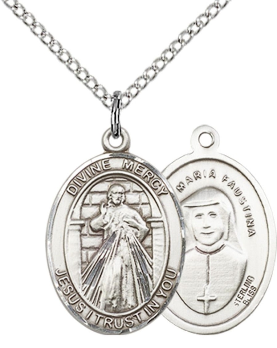 Jewelry&Medals Regers | Divine Mercy Medal - Sterling Silver