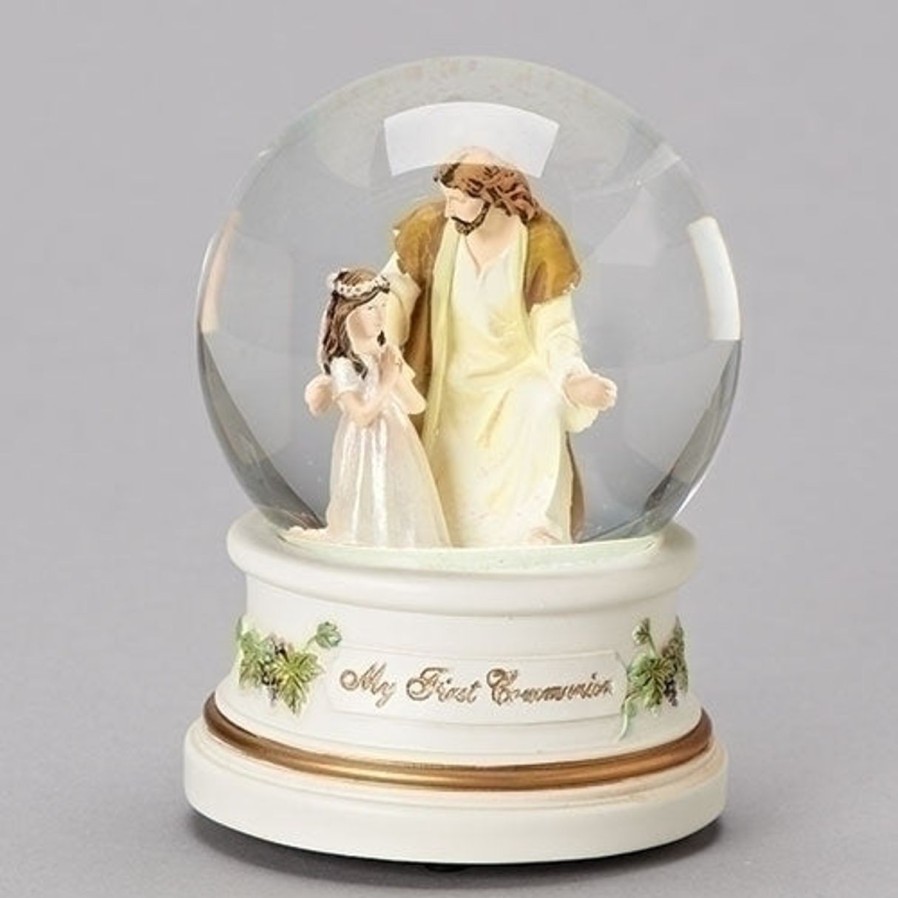 Occasions Regers Other Communion Gift Ideas | Communion Girl With Jesus Musical Globe 5.5"H