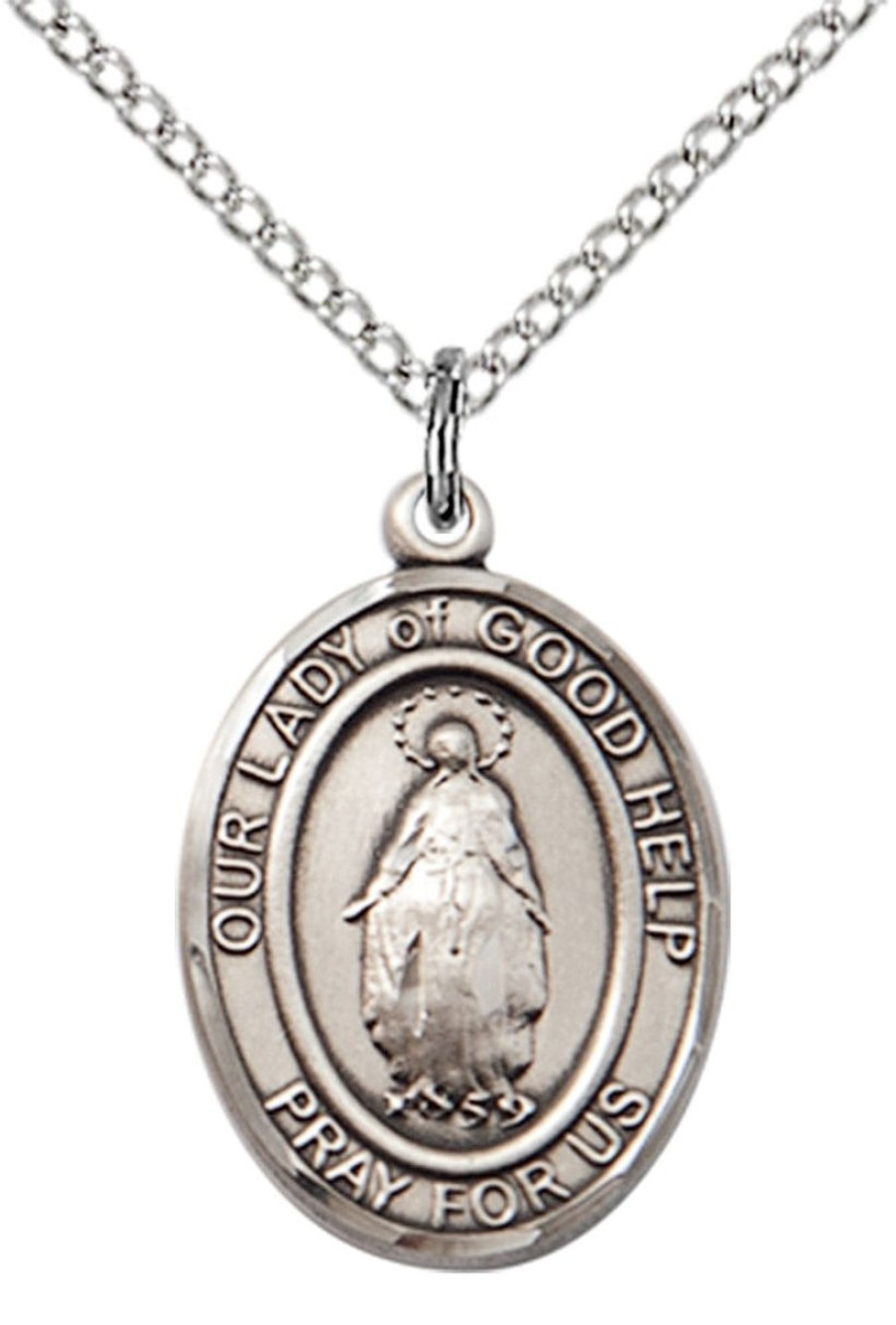 Jewelry&Medals Regers | Our Lady Of Good Help Necklace Sterling Silver 18"